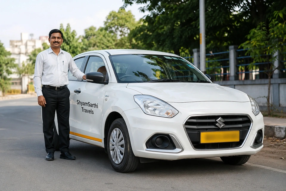 Taxi service in Aron with a sedan cab ready for a local trip