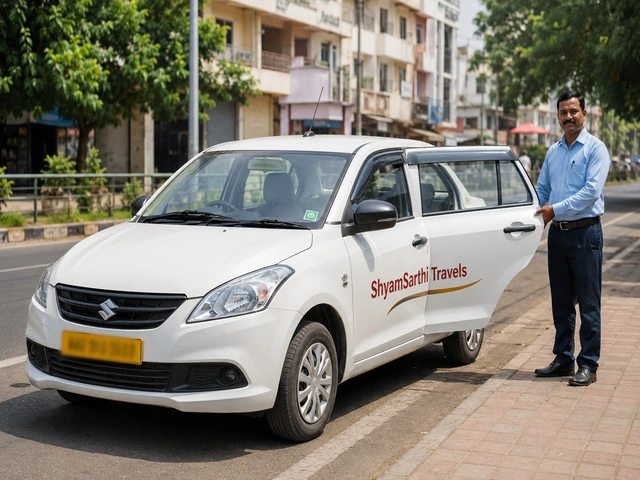 Local cab in Aron parked near the tehsil market